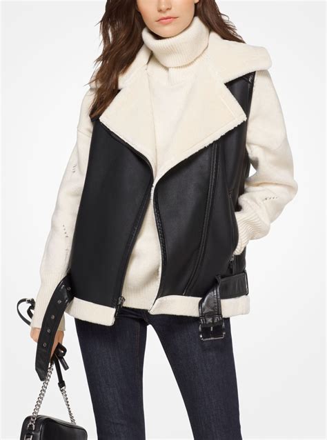 michael kors shearling vest|More.